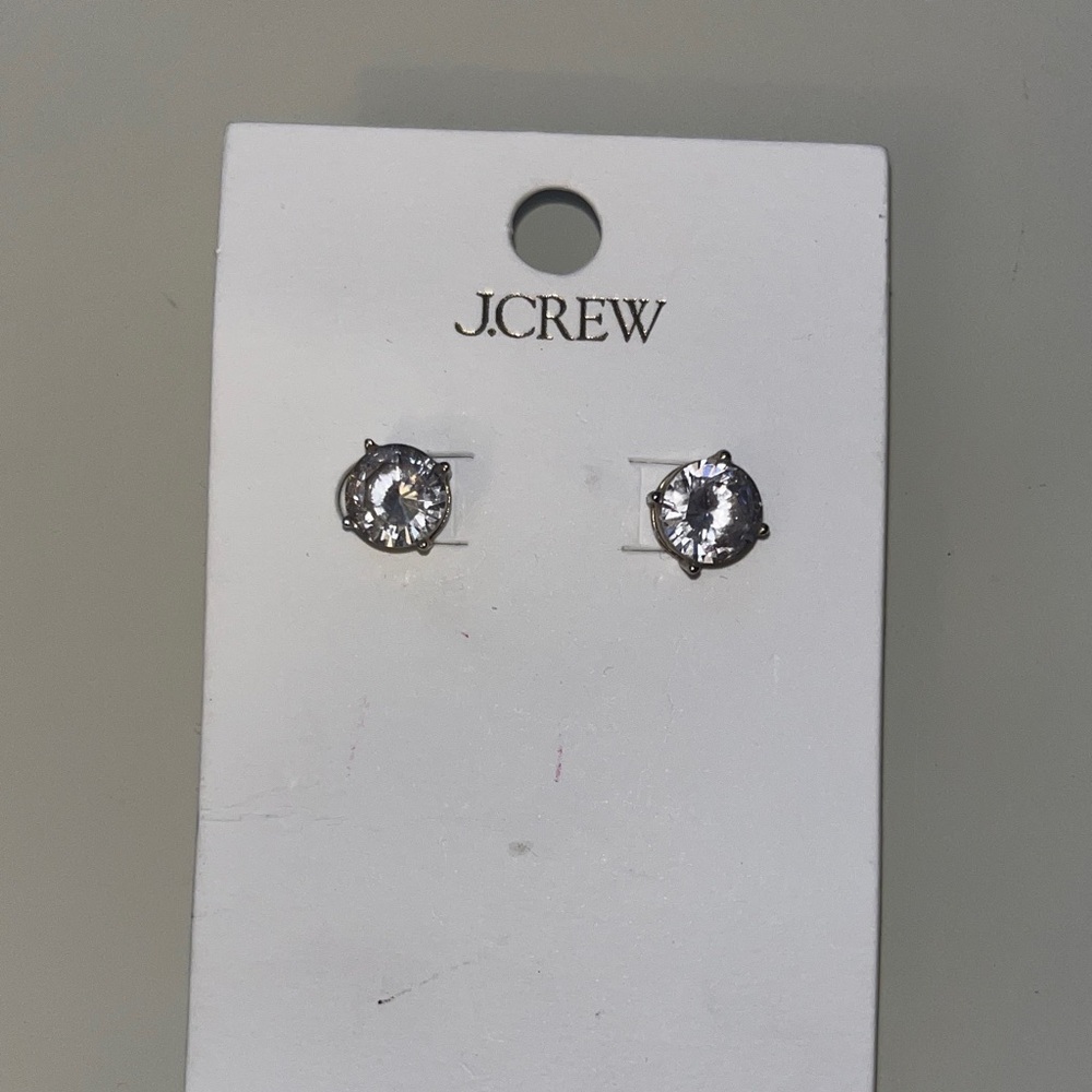 J. Crew large cubic zirconium round stud earrings Stud Earrings faux diamond